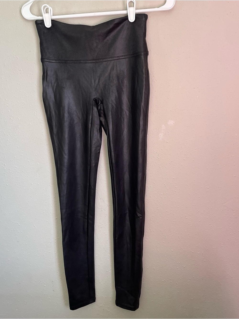 Spanx High-Waist Faux Leather Leggings - Black